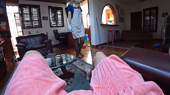 big dick maid caught me jerking off in room and watched