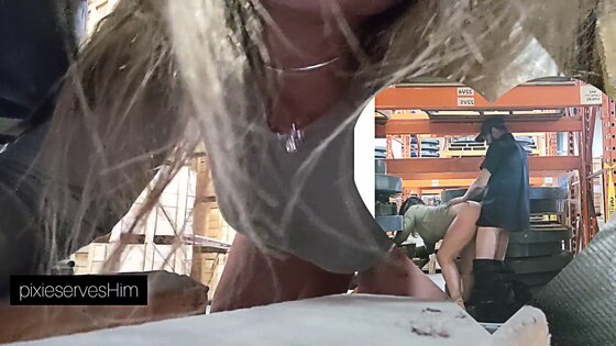 real couple sex girl in work