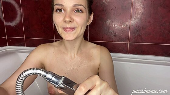 athletic girl sexy girl take a bath
